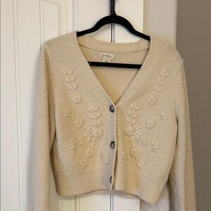 Darling Jessica Simpson Cream Floral Embroidered Women's Sweater